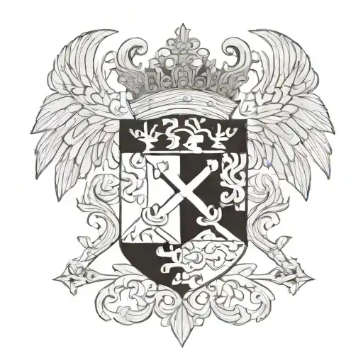 Croatian Coat Of Arms Intertwined With Modern Geometric Shapes