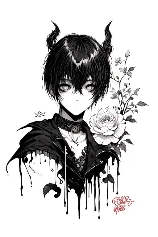 Tokyo Ghoul Black Out Tattoo Side Calve