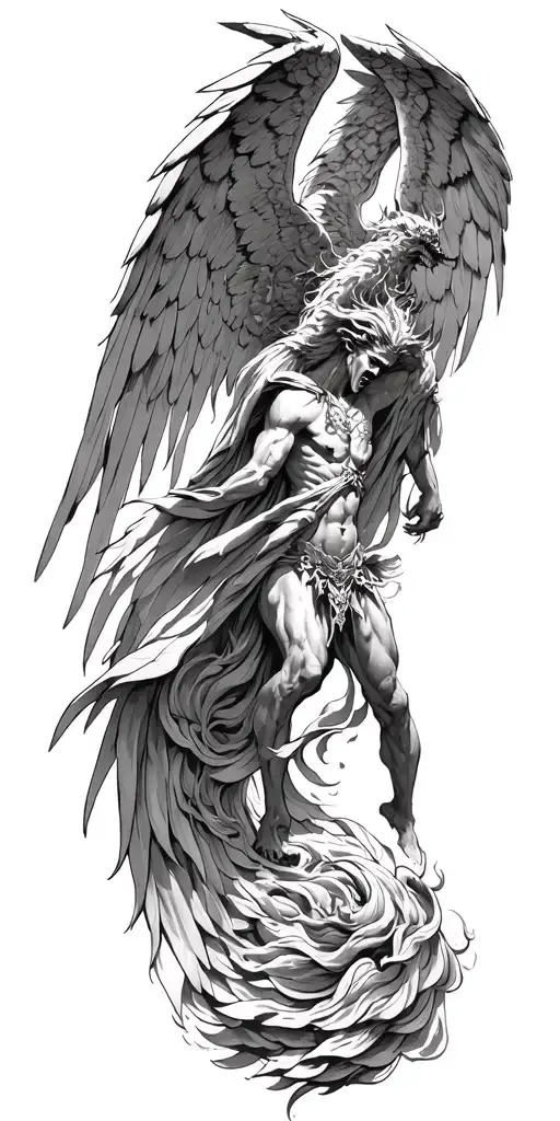 Archangel Fighting Demons