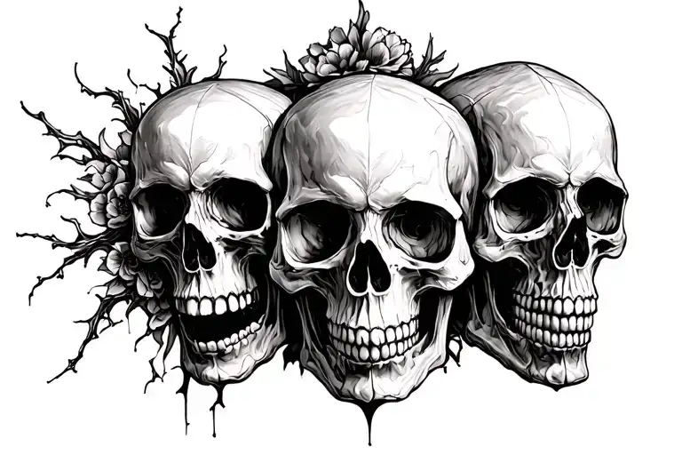 Sketch Sketch Skull Arrangement Personality