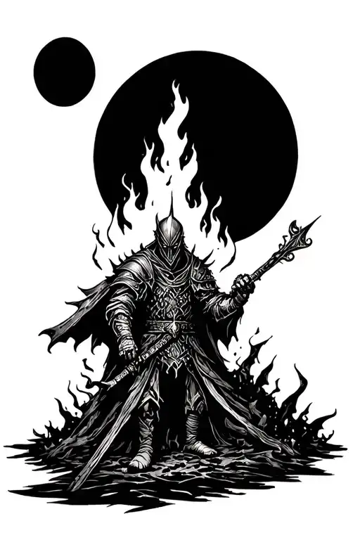 Dark Souls Bonfire And Black Sun