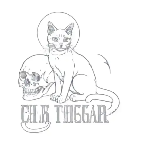 A Cat And A Skull