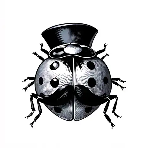 Lady Bug With Top Hat And Mustache
