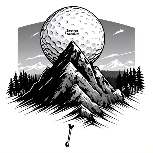 A Golf Ball Teed Up On A Mountain Peak Overlooking A Forest Below