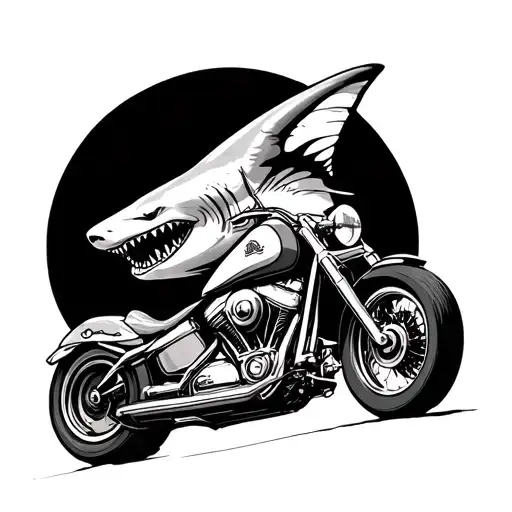 Shark In A Motorcycle Racing