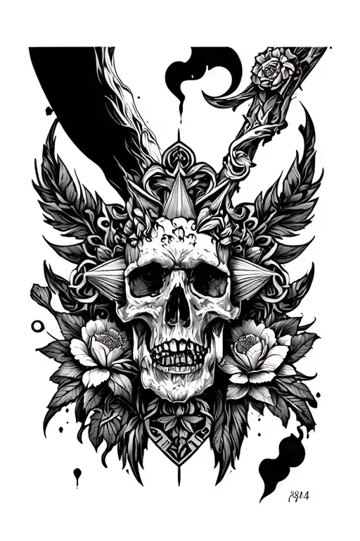 Male Cross Detailed Blackwork