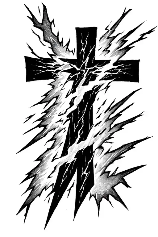 Lightning Bolts Coming From A Cross