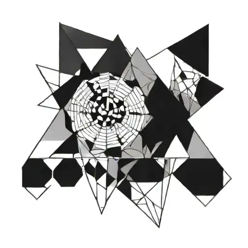 Abstract Geometric Design Incorporating Elements Of Drawing