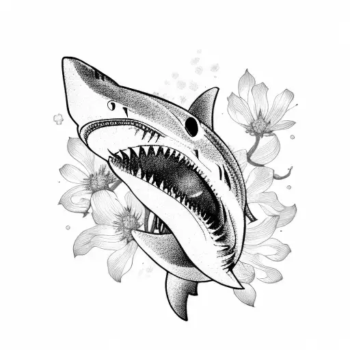 Shark With Cherry Blossom