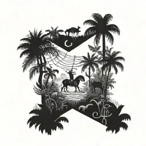 A Jungle Scene With Hidden Liverpool Fc Symbols Among The Animals
