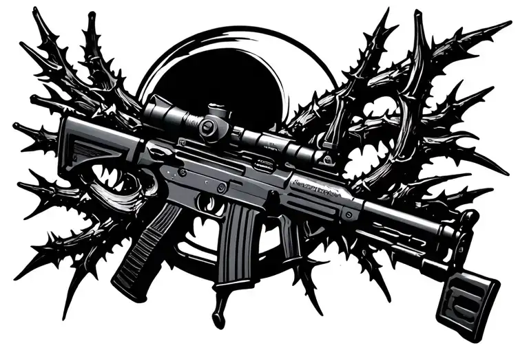 Thorns And Ak 47 Rifle