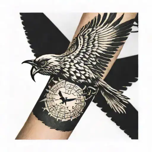 Birds Flying Band Tattoo On Forearm Sleeve