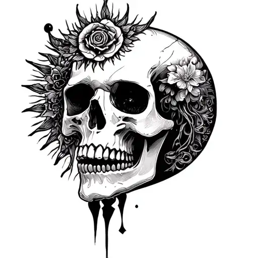 Skull And Virgo Sunsign