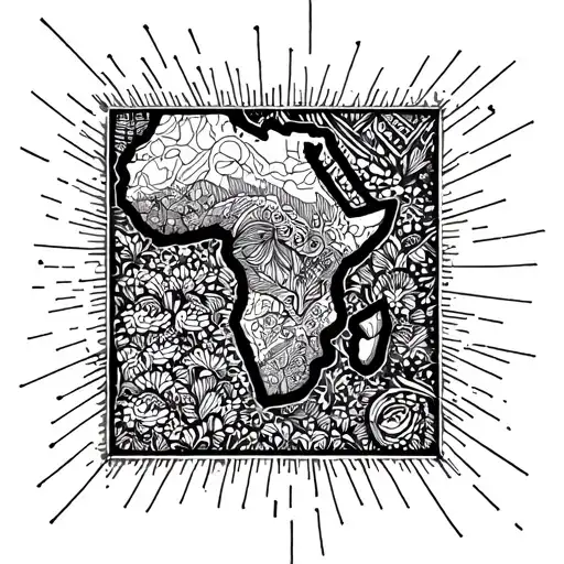 Africa Map Symbolizing