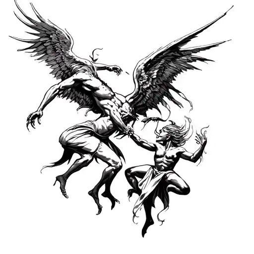 Demons And Angels Fighting