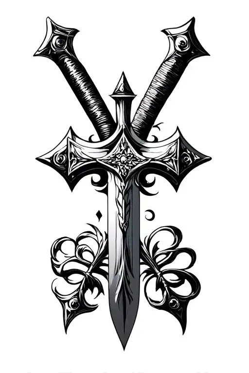 Sword Cross Tattoo Design