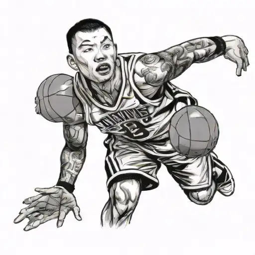 A Portrait Of Truong Lee Wearing A Basketball Jersey