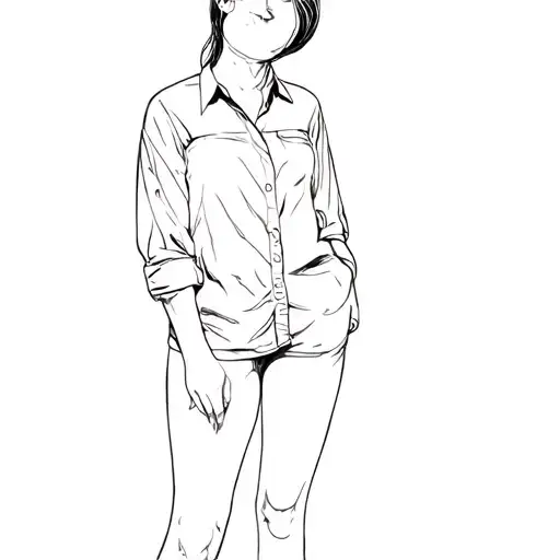 A Woman In A Red Shirt