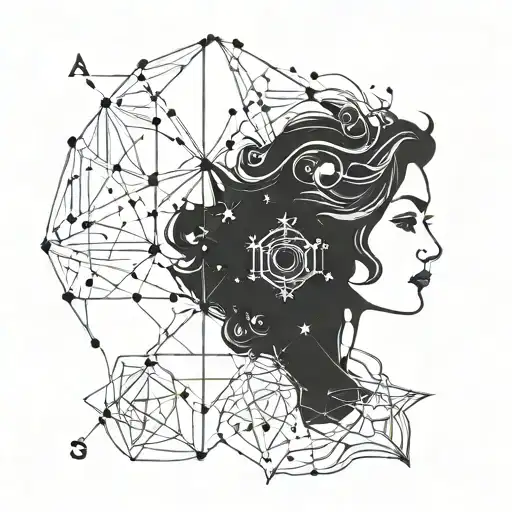 Virgo Constellation Merging With A Geometric Design Representing Leadership And Organization