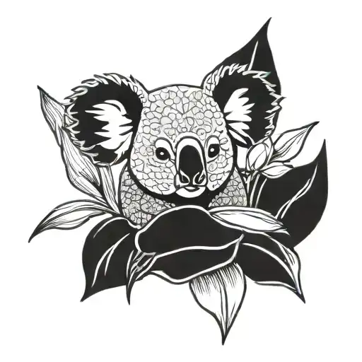 Koala Nestled Among A Bouquet Of Tulips