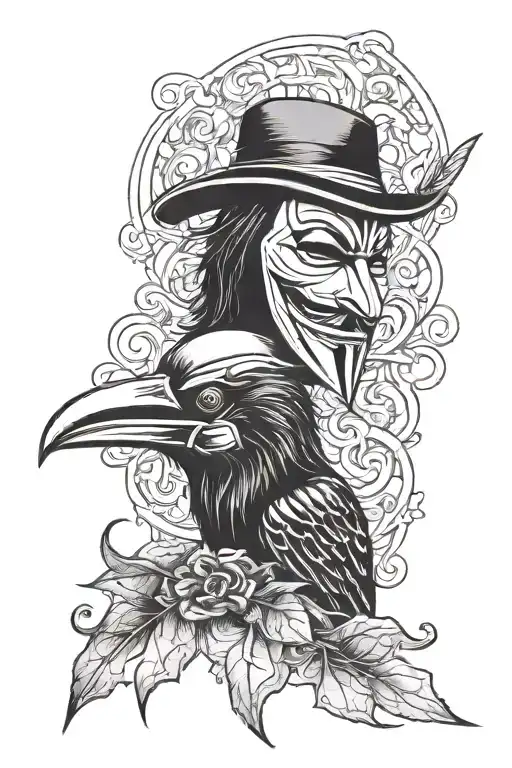 Raven And V For Vendetta Mask