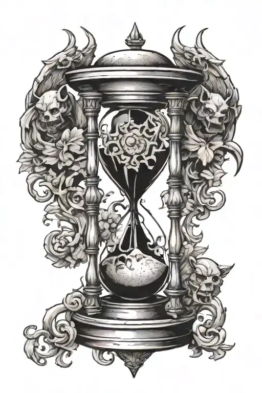 Hourglass With Gargoyles On Both Sides