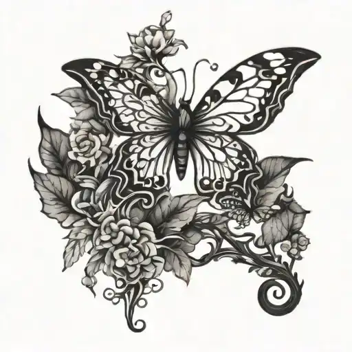 Thorn Vine With Butterfly And Trouble Cliff