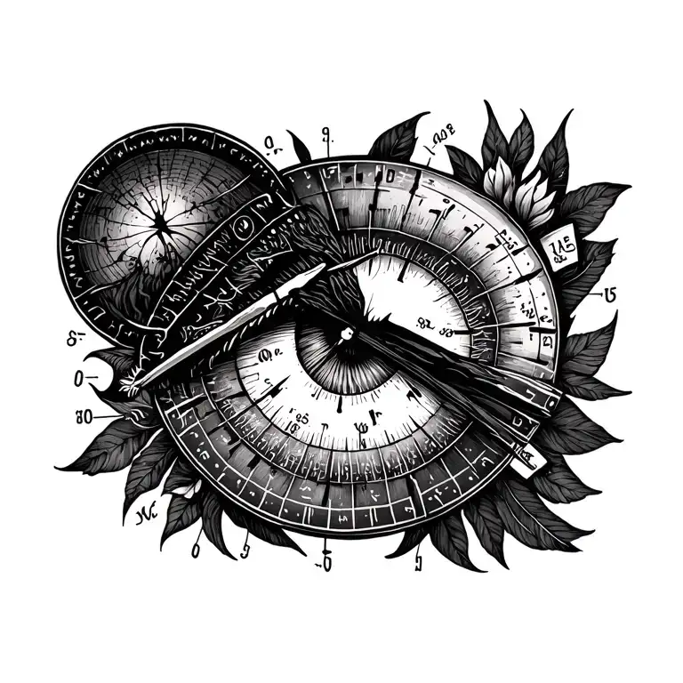 Coordinates Tattoo Design Combining