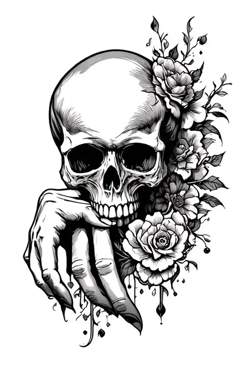 Skull Hand Tattoo Design