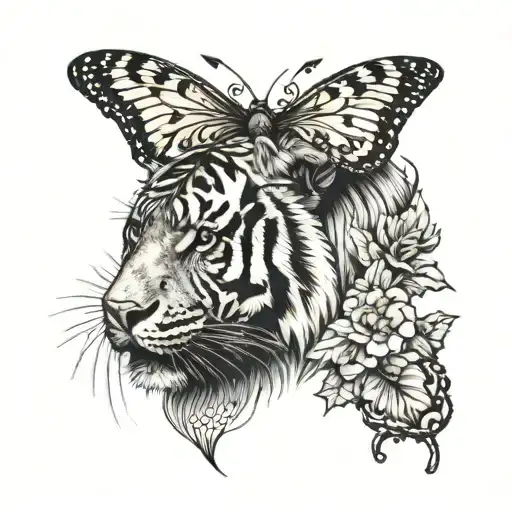 Tiger And Butterfly
