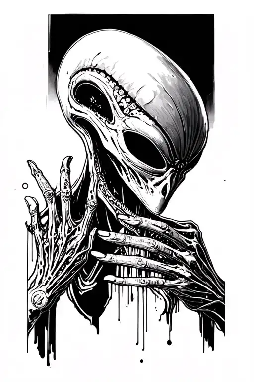 Alien Reaching Down To Touch