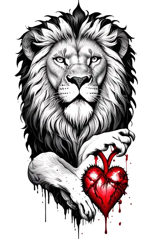2 Lions And 1 Bloody Heart Made