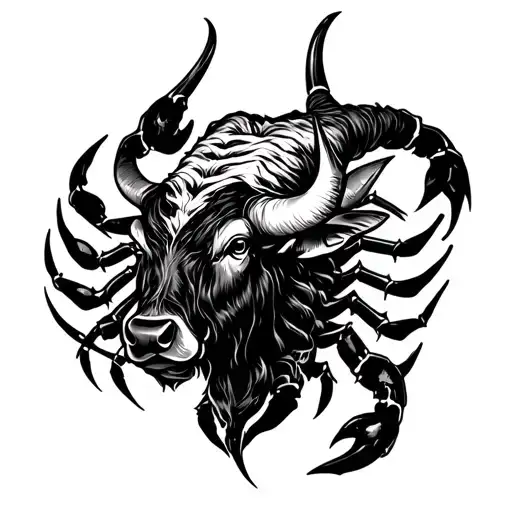 Taurus Bull With Scorpion Surrounded