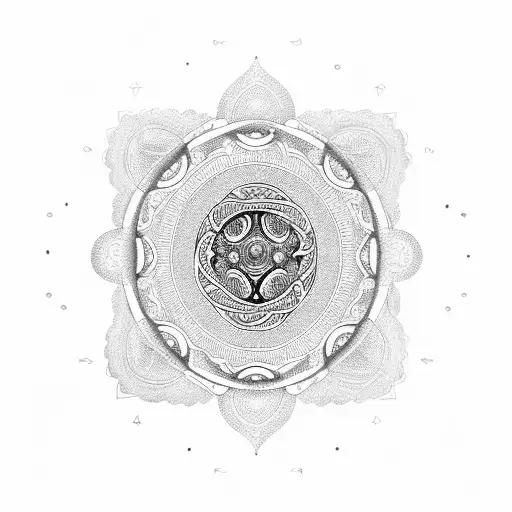 Oval Mandala With Family Symbol In The Center