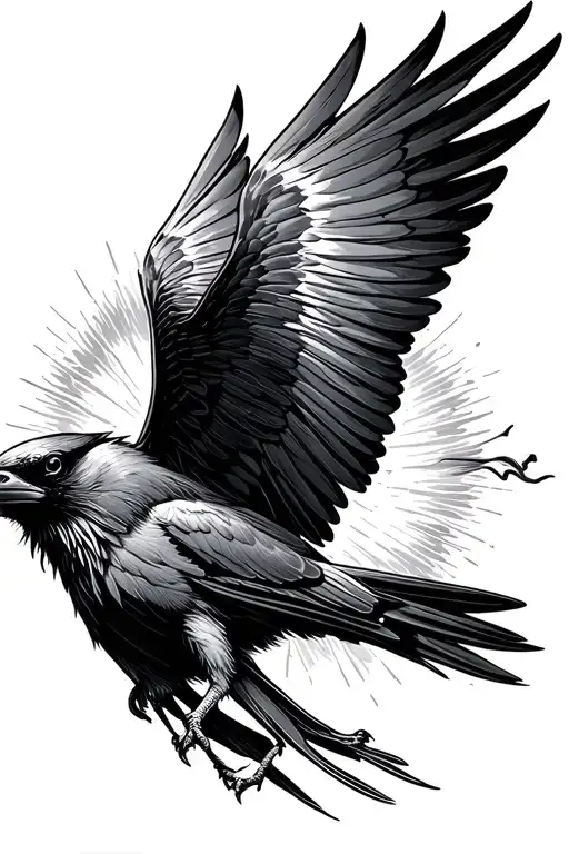 Raven Flying
