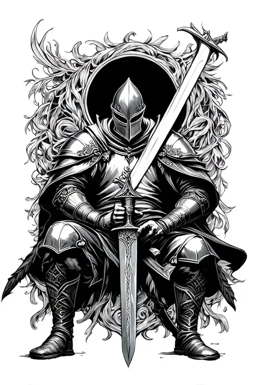 The Knight With The Sword Is Sitting
