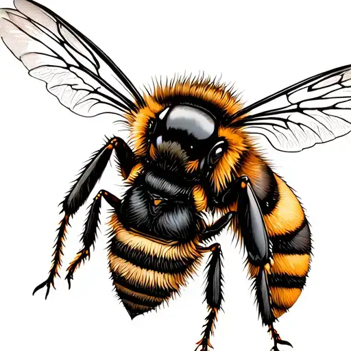 A Bee Flying With A Dark Style