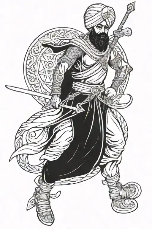Sikh Warrior Holdin His Sword