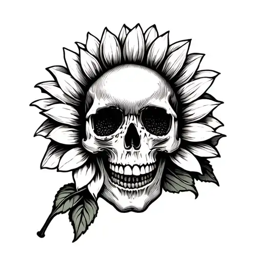 Skull And Sunflower