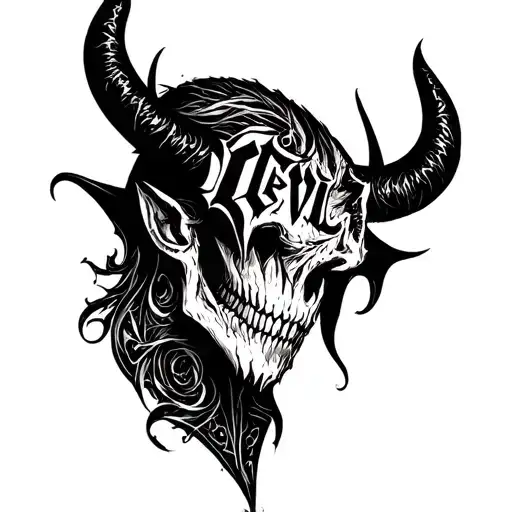 Devil Word In English On The Neck