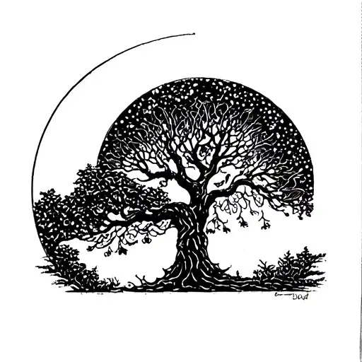 Half Circle With Tree