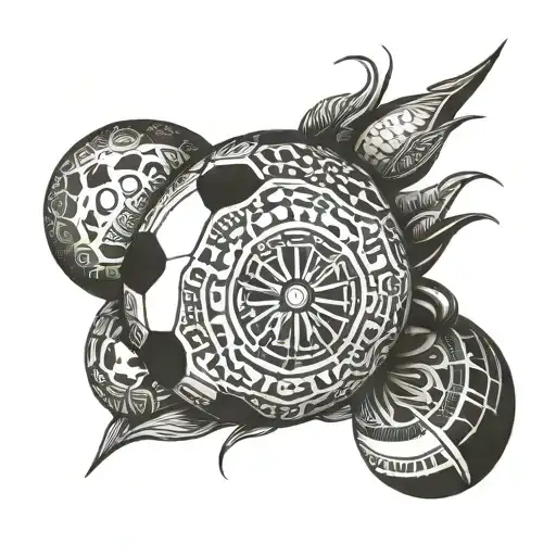 A Football Morphing Into A Traditional Peruvian Textile Design