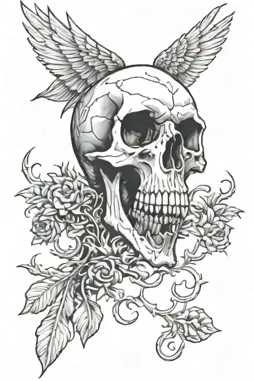 Skeleton Bird Screaming Skull