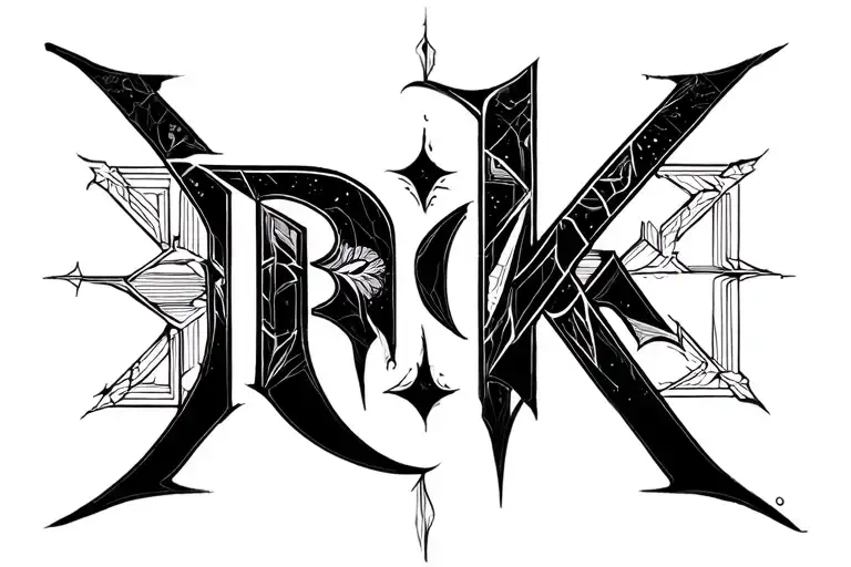 The Letters R M K In Cyber Sigilism Style