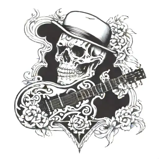 Guitar Skull Facegirl