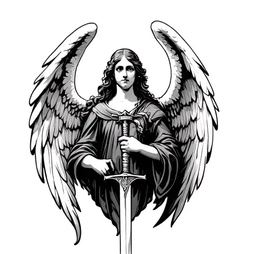 Angel Holding A Sword