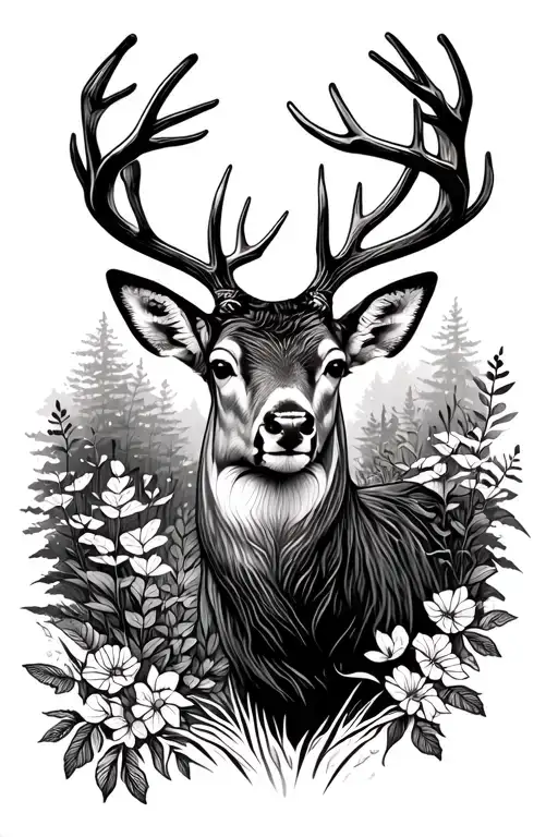 Deer With Nature Backround Sleeve