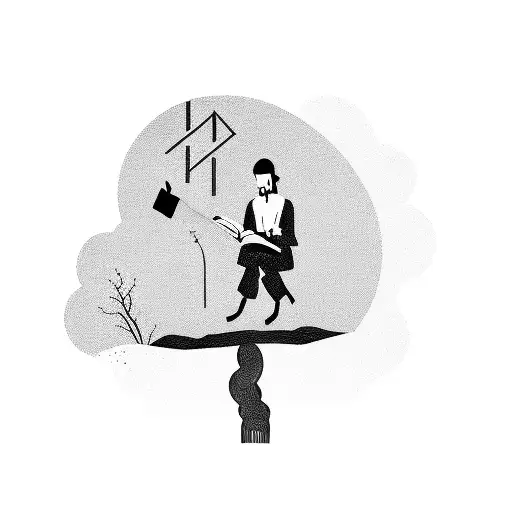 A Silhouette Of A Person Reading On Top Of A Mountain