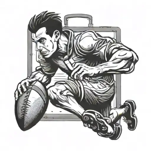 A Football Player In The Business Briefcase Symbolizing