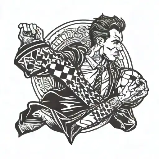 A Business Man Plaing Footbal Club Scarf